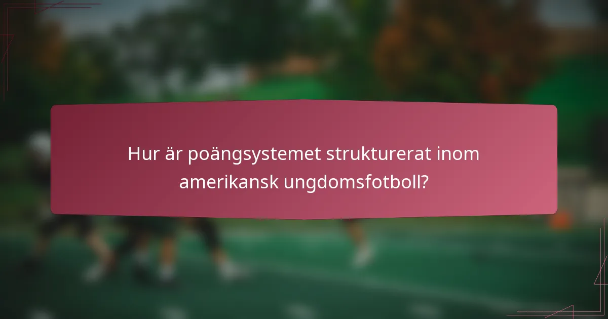 Hur är poängsystemet strukturerat inom amerikansk ungdomsfotboll?