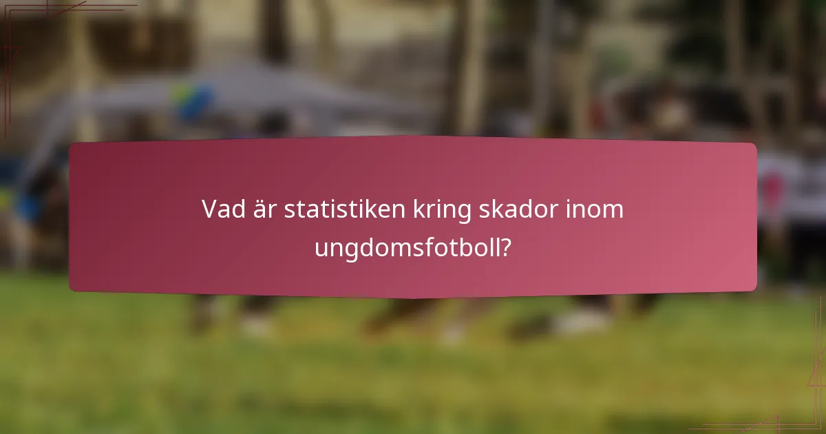 Vad är statistiken kring skador inom ungdomsfotboll?