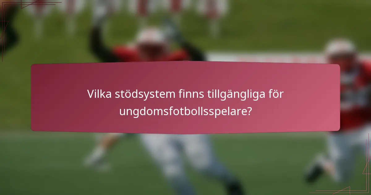 Vilka stödsystem finns tillgängliga för ungdomsfotbollsspelare?